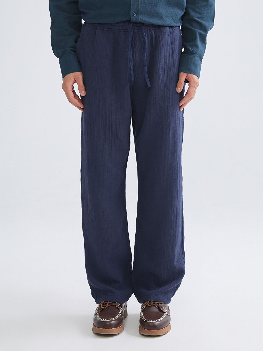 Lacivert Rahat Kalıp Erkek Pantolon-1