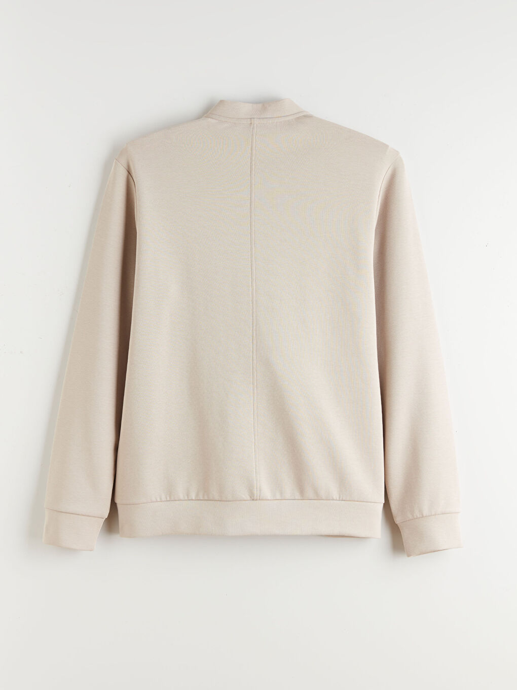 Gri Standart Kalıp Kolej Yaka Erkek Fermuarlı Sweatshirt-5