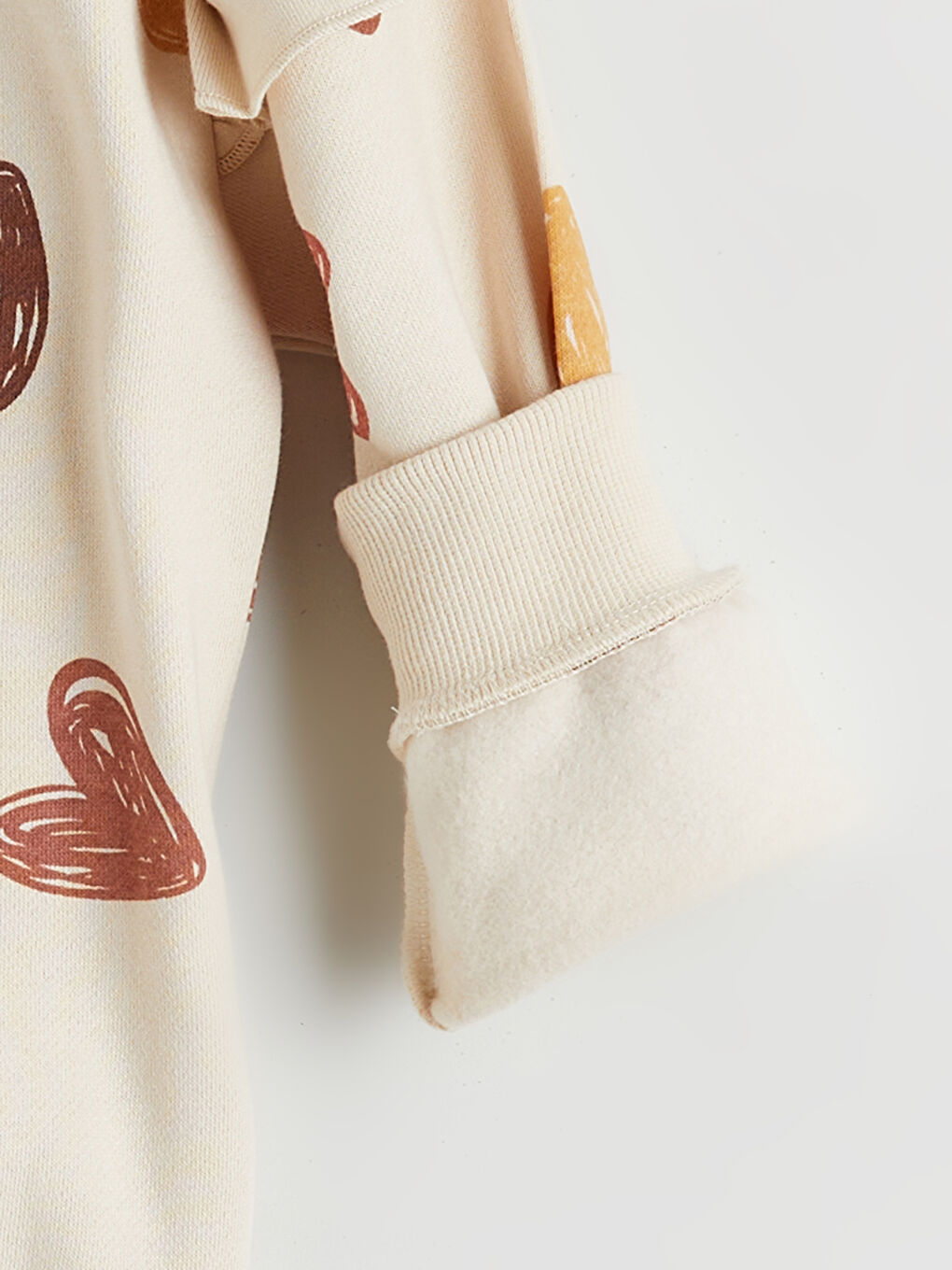 Bej Bisiklet Yaka Kız Çocuk Sweatshirt ve Tayt-3