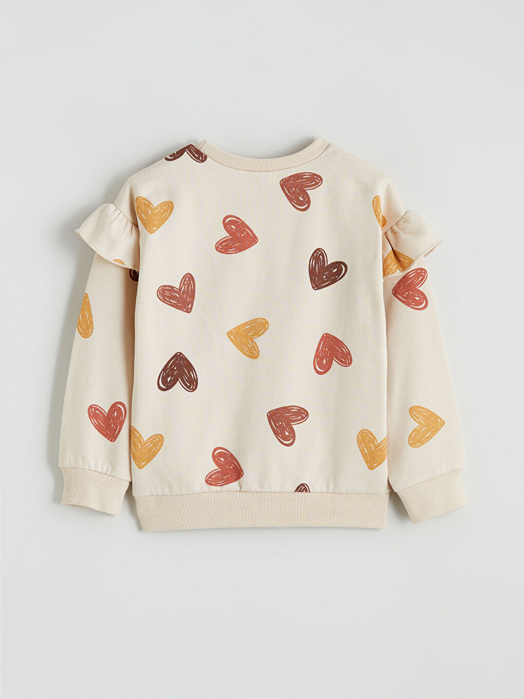 Bej Bisiklet Yaka Kız Çocuk Sweatshirt ve Tayt-4