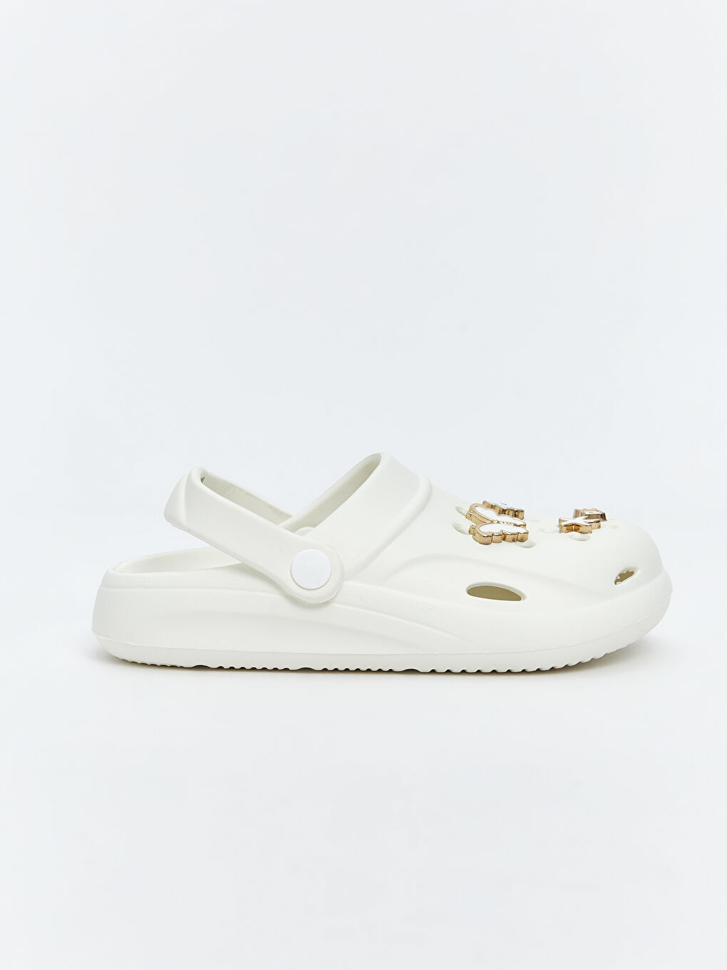 Beyaz Baskılı Kız Çocuk Plaj Sandaleti-1