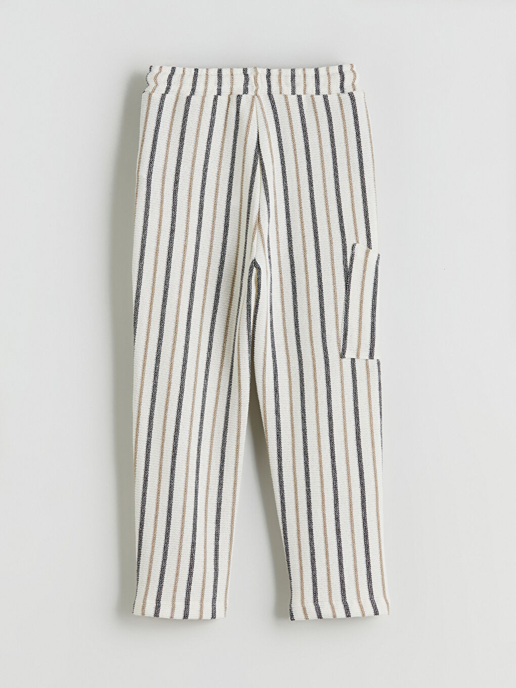 Ekru Çizgili Erkek Çocuk Kargo Eşofman Altı-2