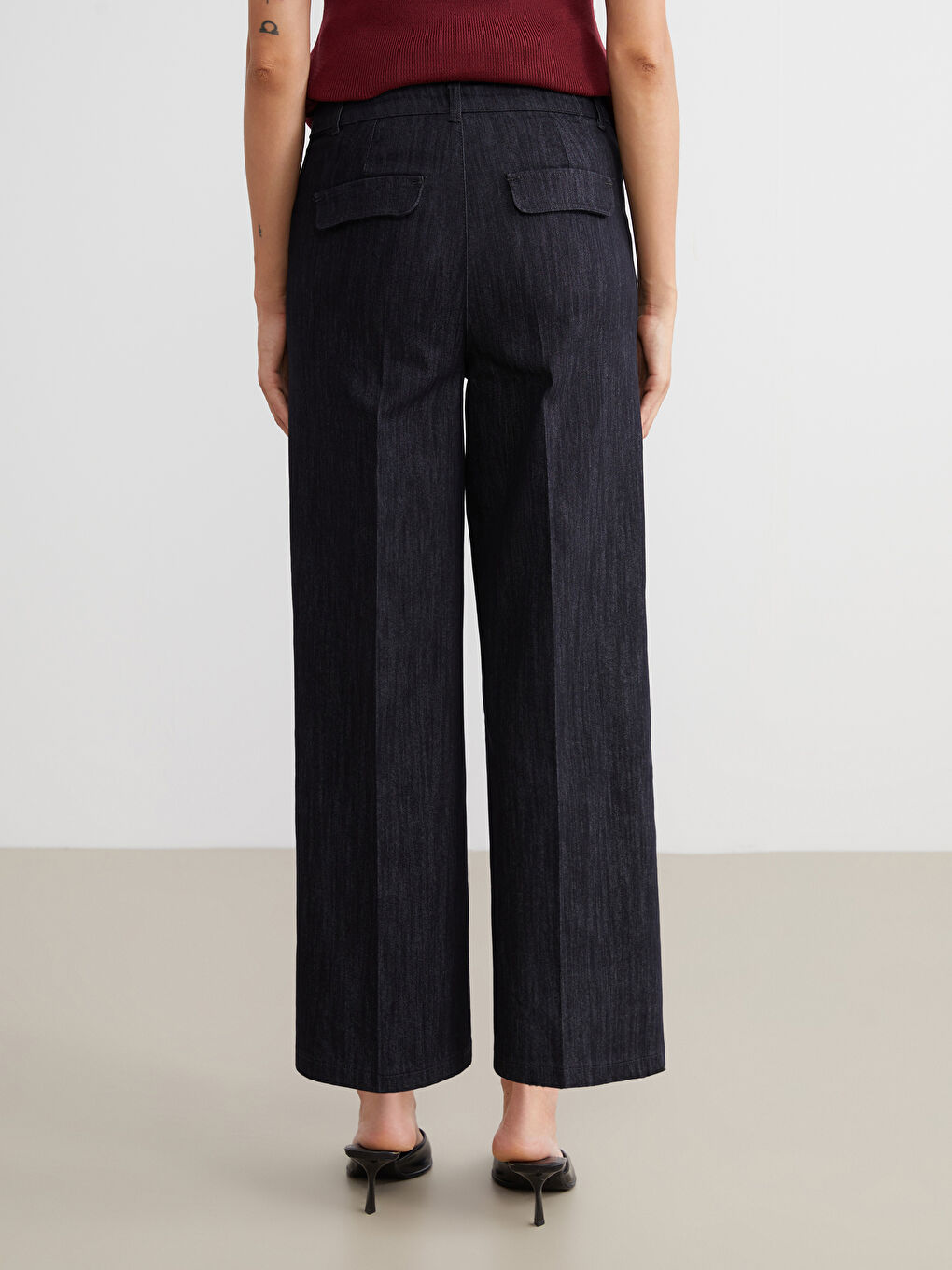 İndigo Wideleg Kadın Jean Pantolon-3