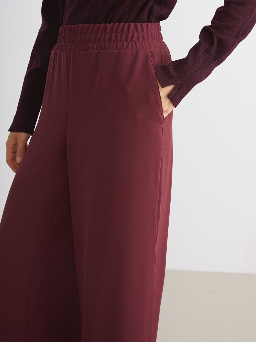 LCW ڤیژن کەمەر لاستیک پانتۆڵی فراوانی ژنان -W5KB18Z8-ZMY