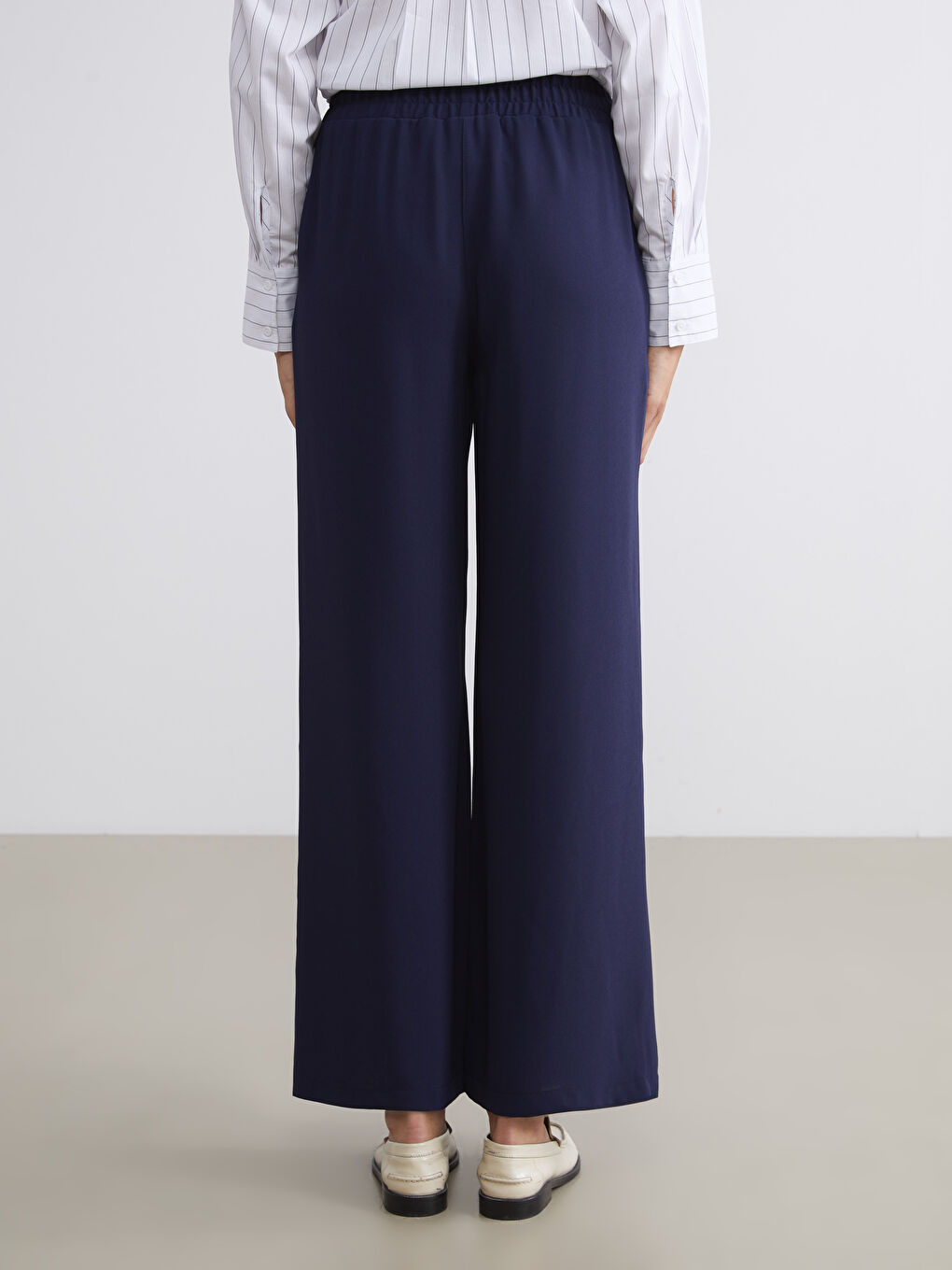 LCW Vision Elastic Waist Wide Leg Women's Trousers -W5KB18Z8-ZR5