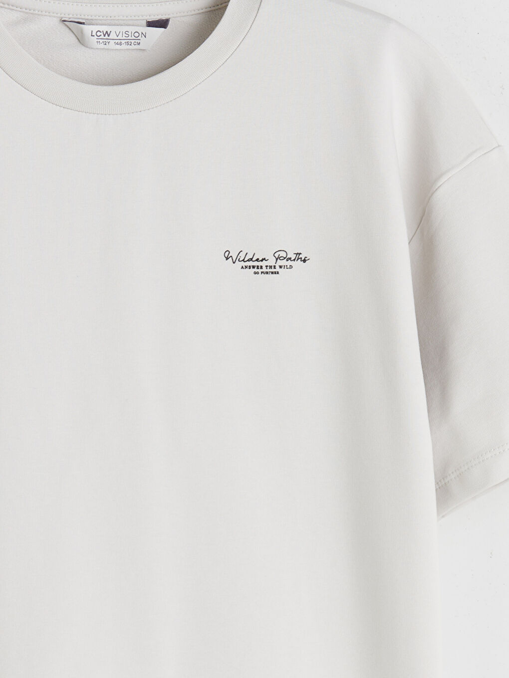 Bej Bisiklet Yaka Erkek Çocuk Tişört-2