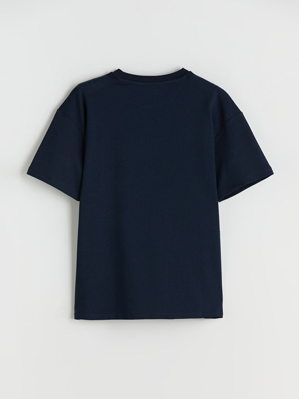 Lacivert Bisiklet Yaka Erkek Çocuk Tişört-1