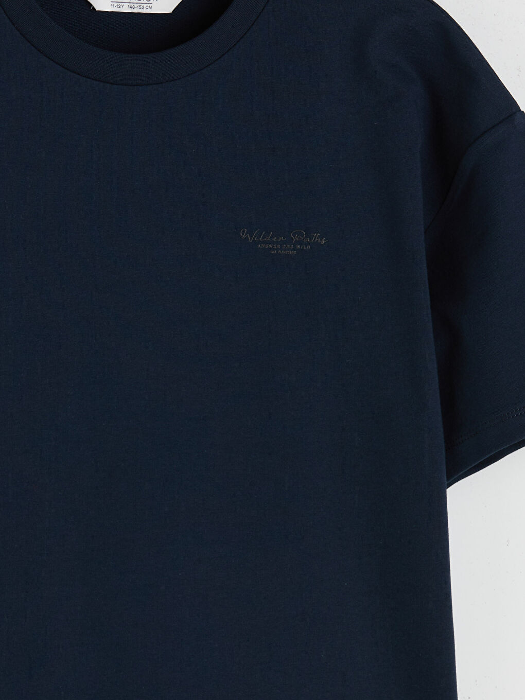 Lacivert Bisiklet Yaka Erkek Çocuk Tişört-2