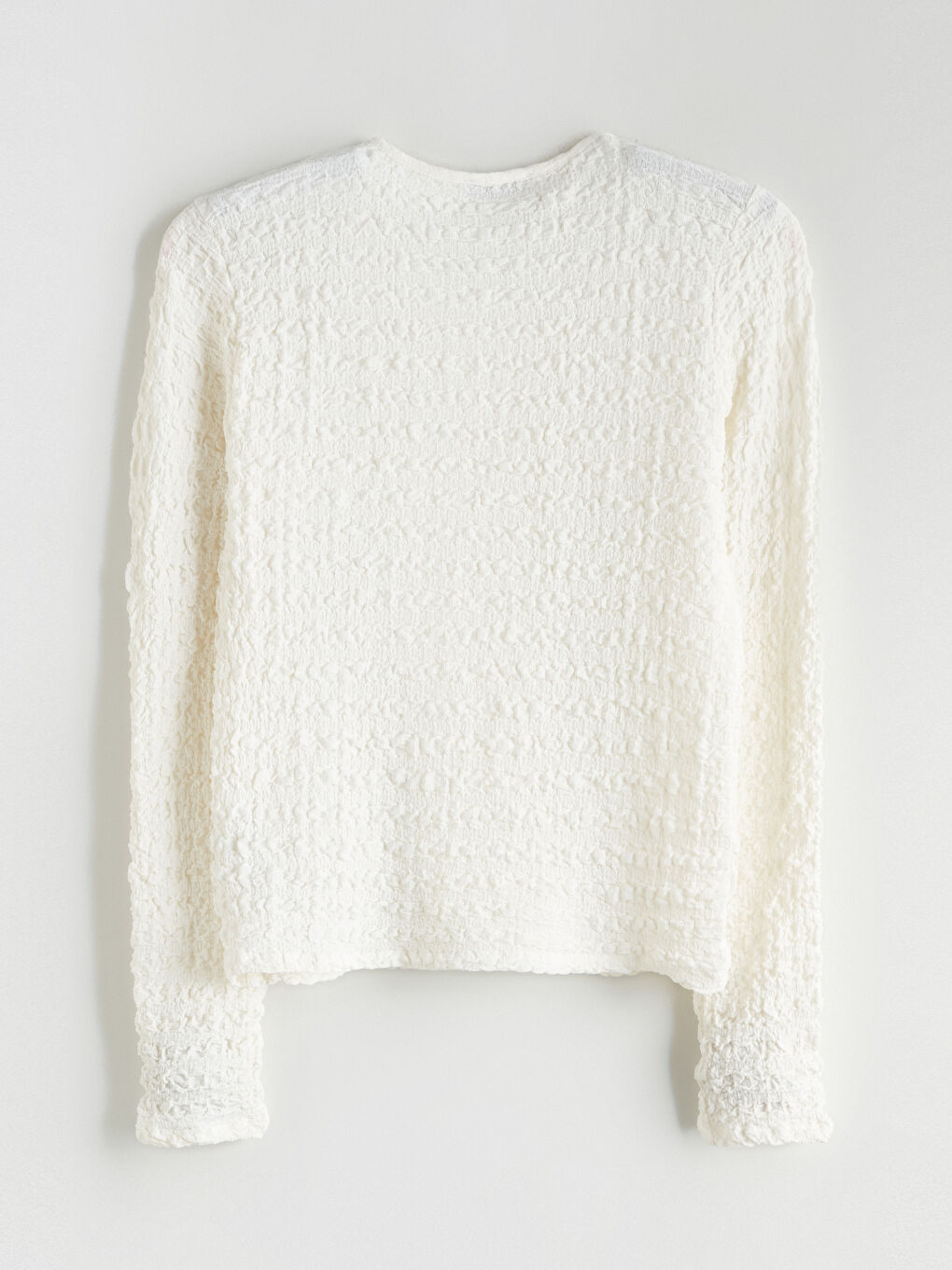 Ekru Bisiklet Yaka Dokulu Kadın Hırka-5