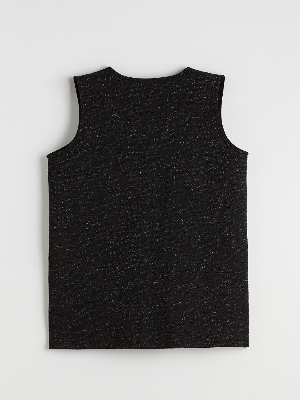 Siyah V Yaka Parlak Görünümlü Kadın Yelek-5