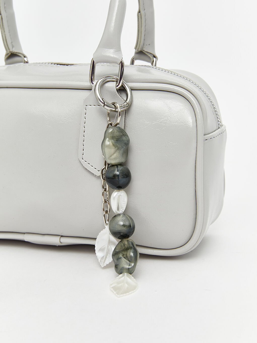 Gri Deri Görünümlü Kadın Kol Çantası-2