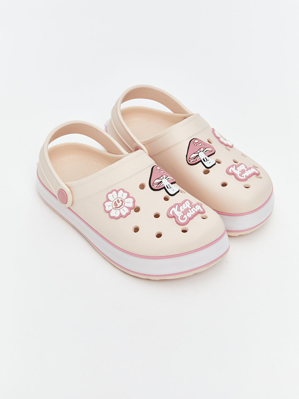 Pembe Baskılı Kız Çocuk Plaj Sandaleti