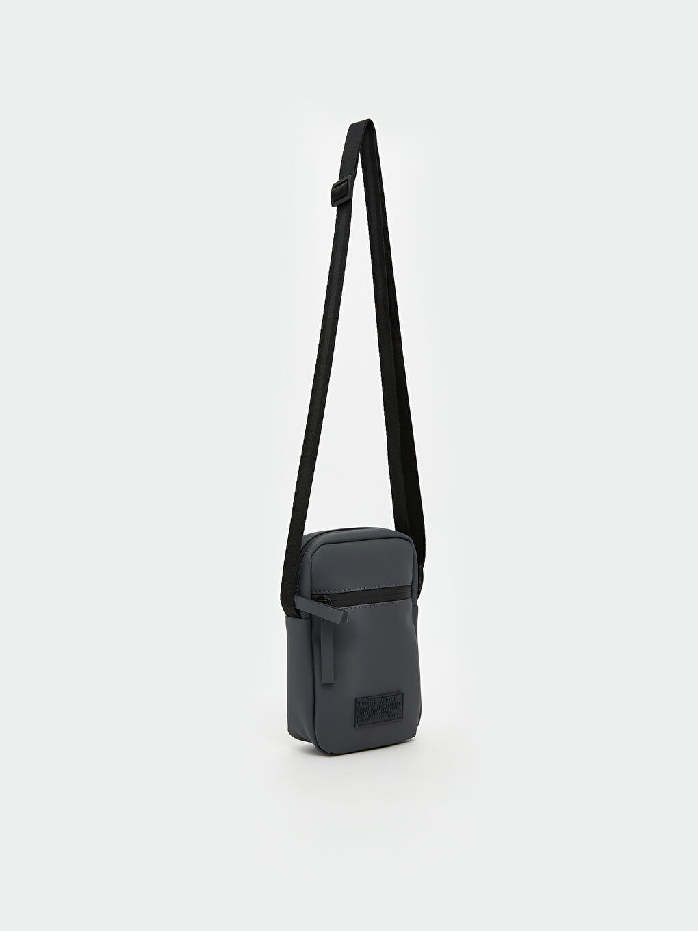 Gri Deri Görünümlü Erkek Çapraz Çanta