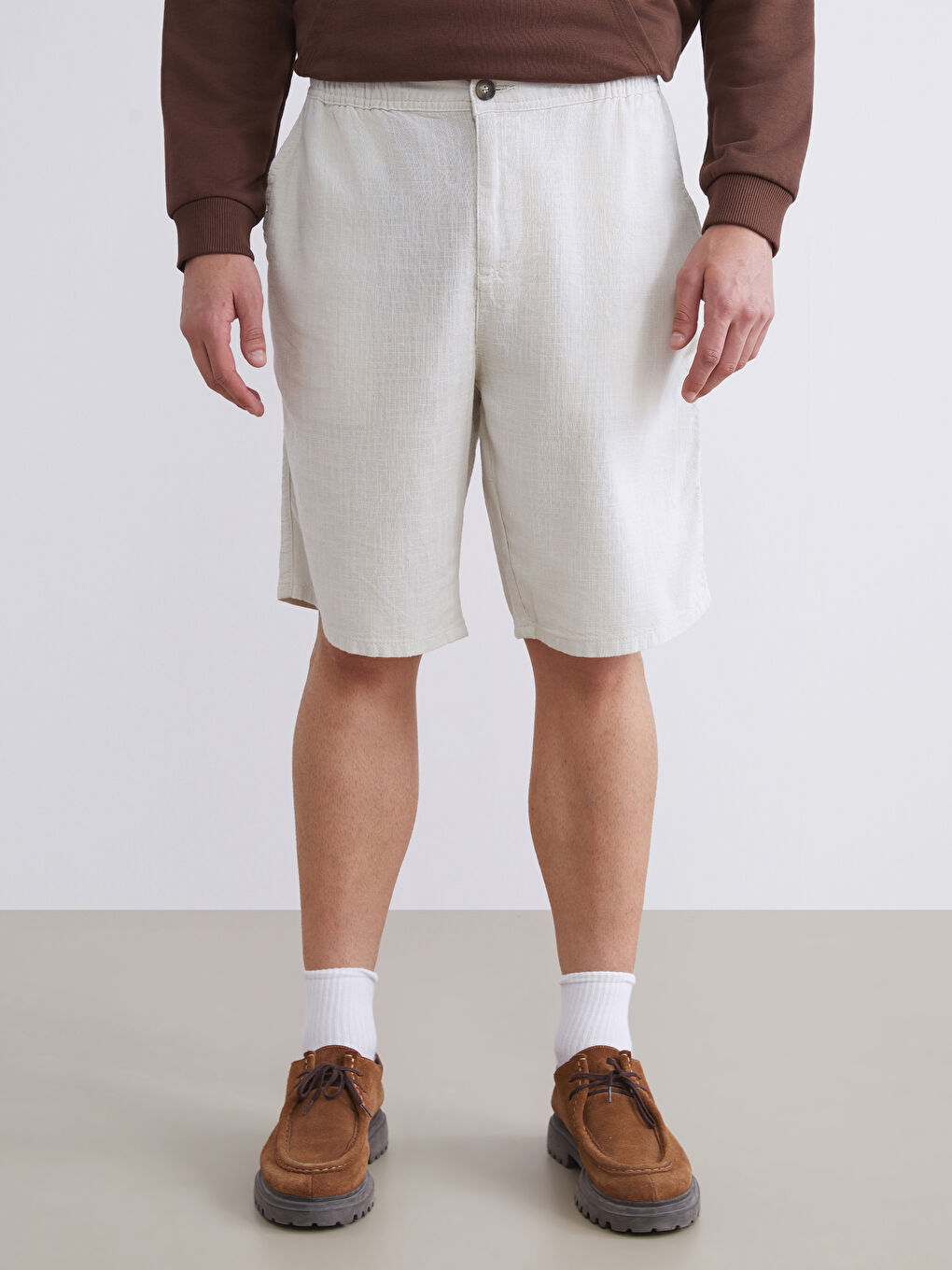 Gri Standart Kalıp Erkek Şort-1