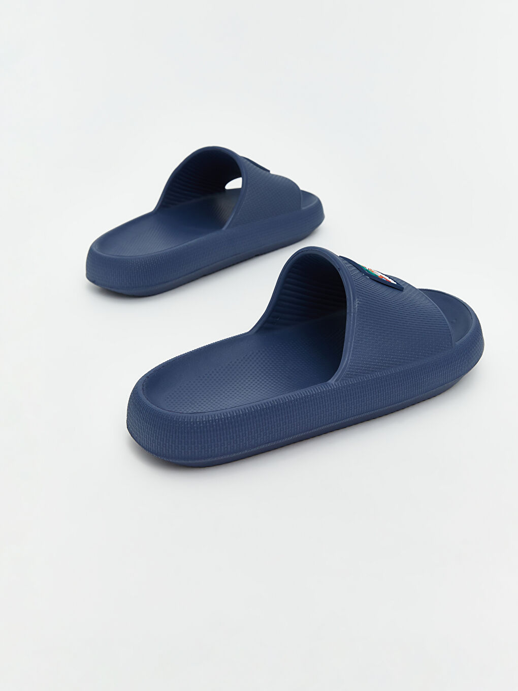 Lacivert Baskılı Tek Bantlı Erkek Terlik-4