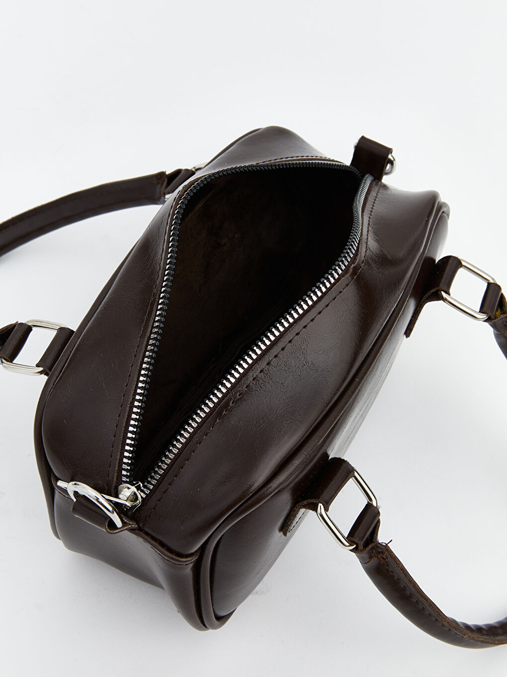 Kahverengi Deri Görünümlü Kadın Omuz Çantası-2