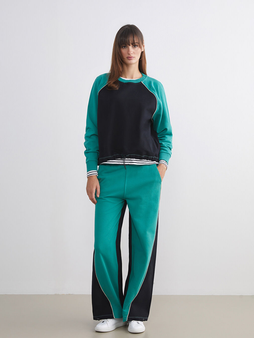 Color Block Oversize Women's Sweatshirt-1