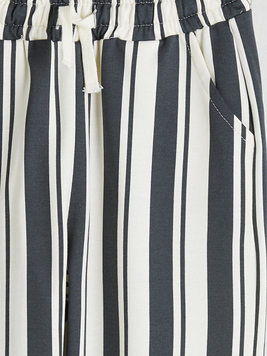 Antrasit Beli Lastikli Çizgili Erkek Çocuk Pantolon-2