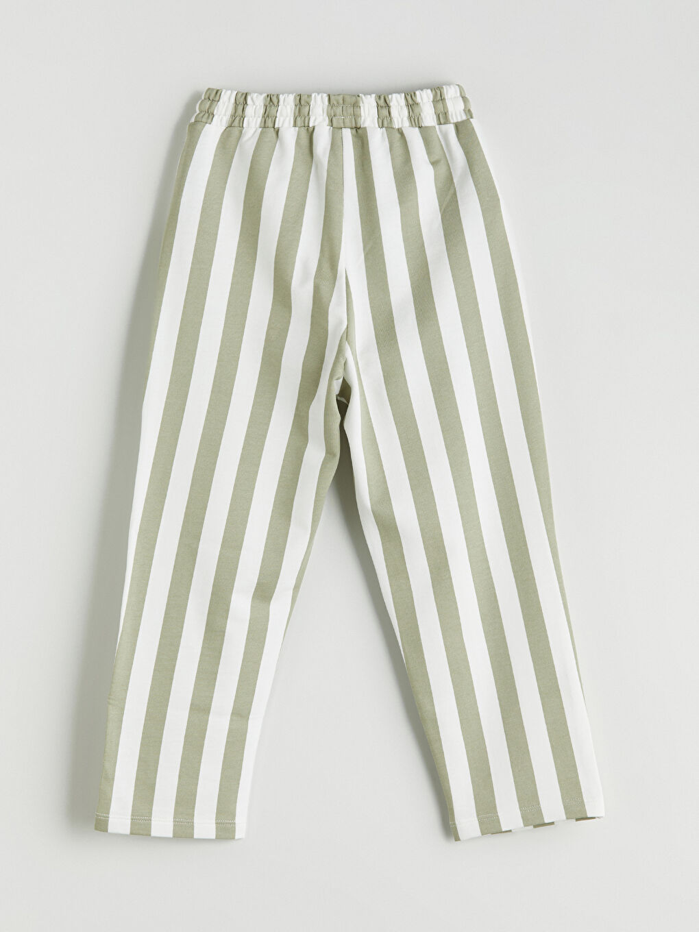Yeşil Beli Lastikli Çizgili Erkek Çocuk Pantolon-2