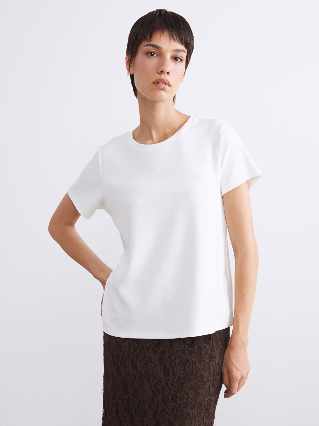 LCWAIKIKI Basic Crew Neck Women's T-Shirt -W5KC32Z8-R9J