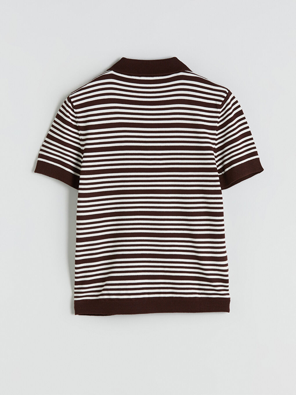 Polo Neck Striped Women's Knitwear Sweater-5