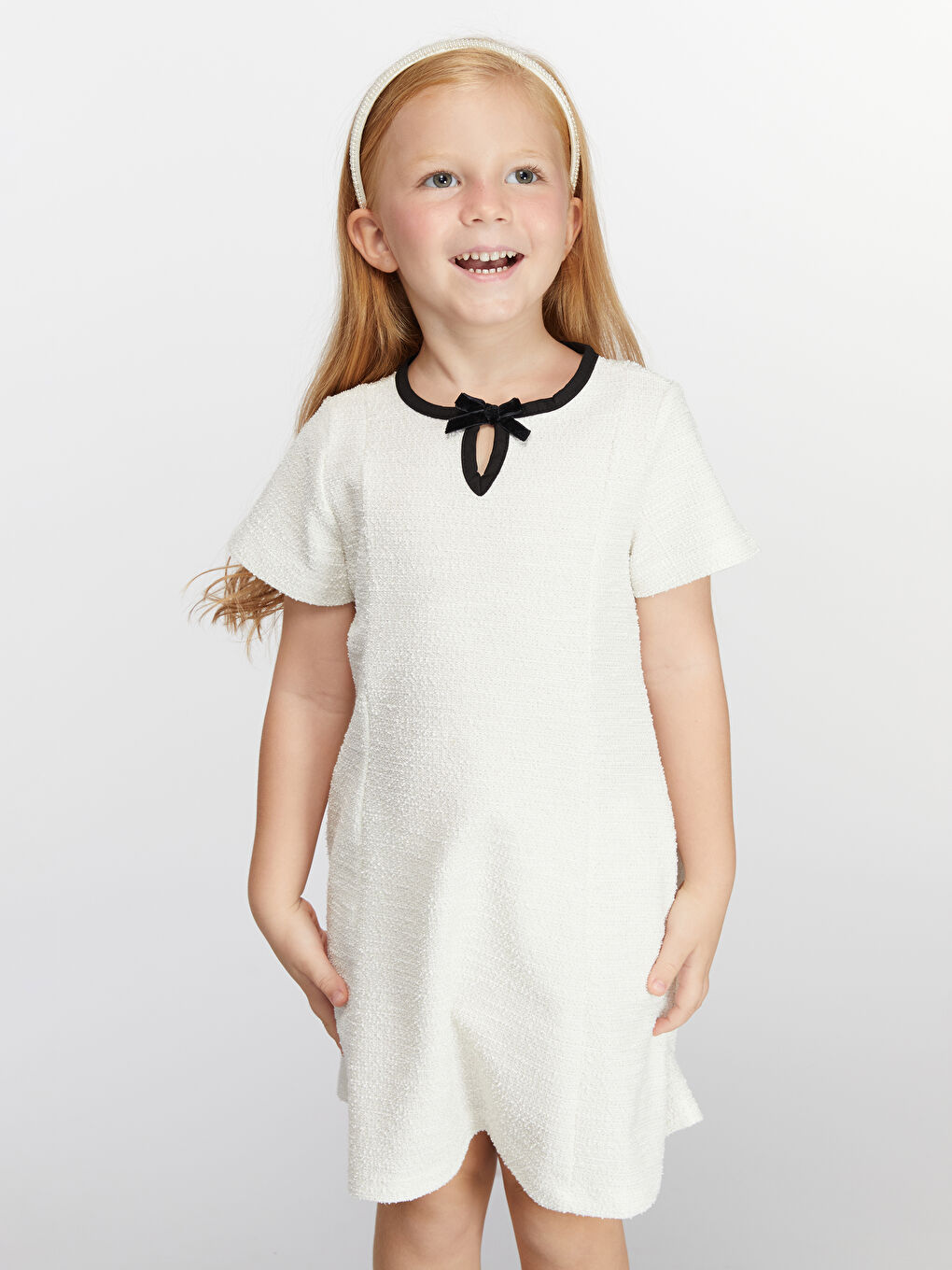 Crew Neck Girls' Dress-1