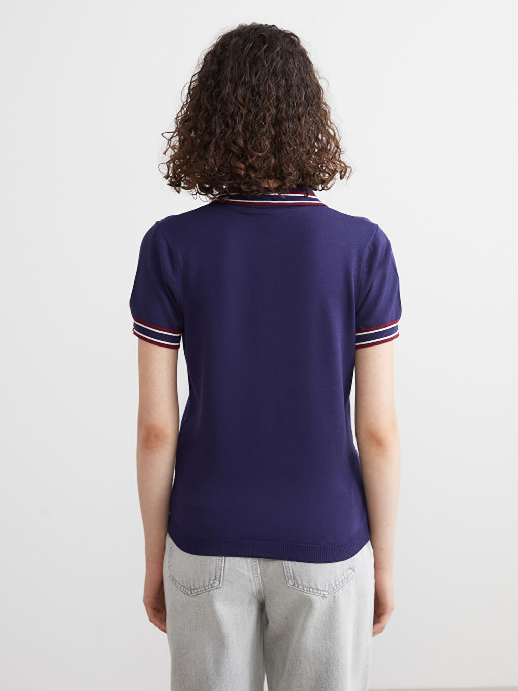 Polo Neck Women's Knitwear Sweater-3