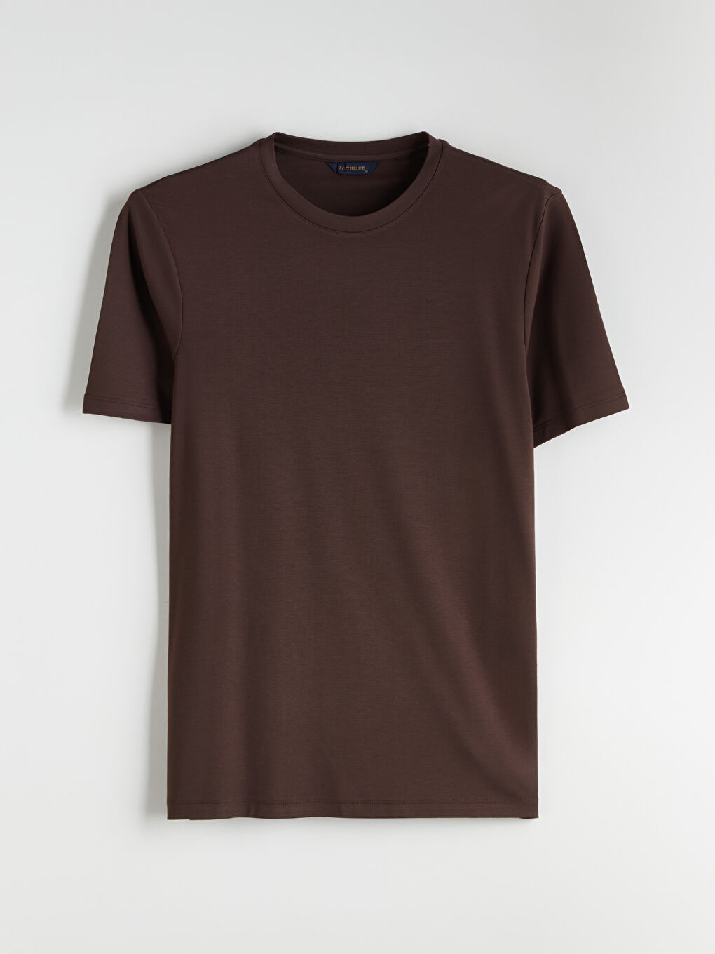 Kahverengi Bisiklet Yaka Erkek Tişört-4