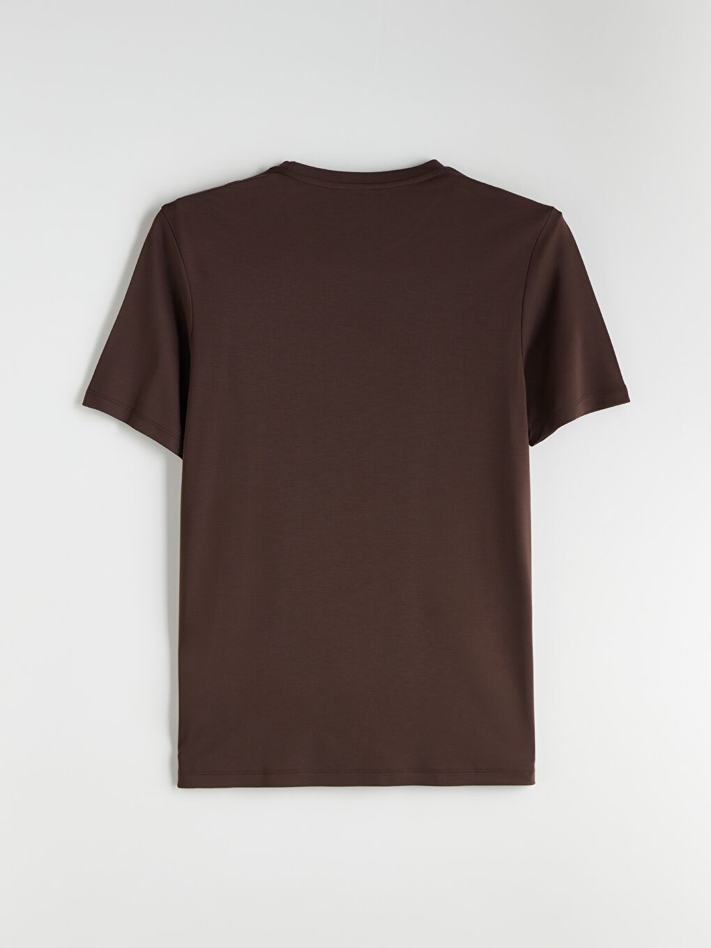 Kahverengi Bisiklet Yaka Erkek Tişört-5