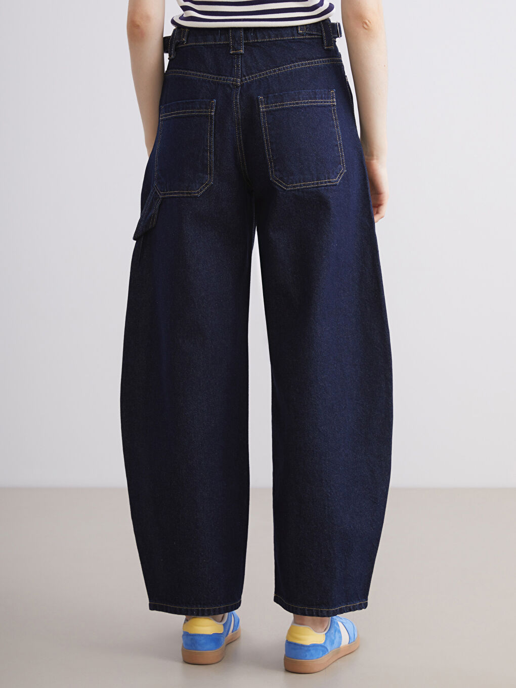 İndigo Baggy Fit Kadın Jean Pantolon-3