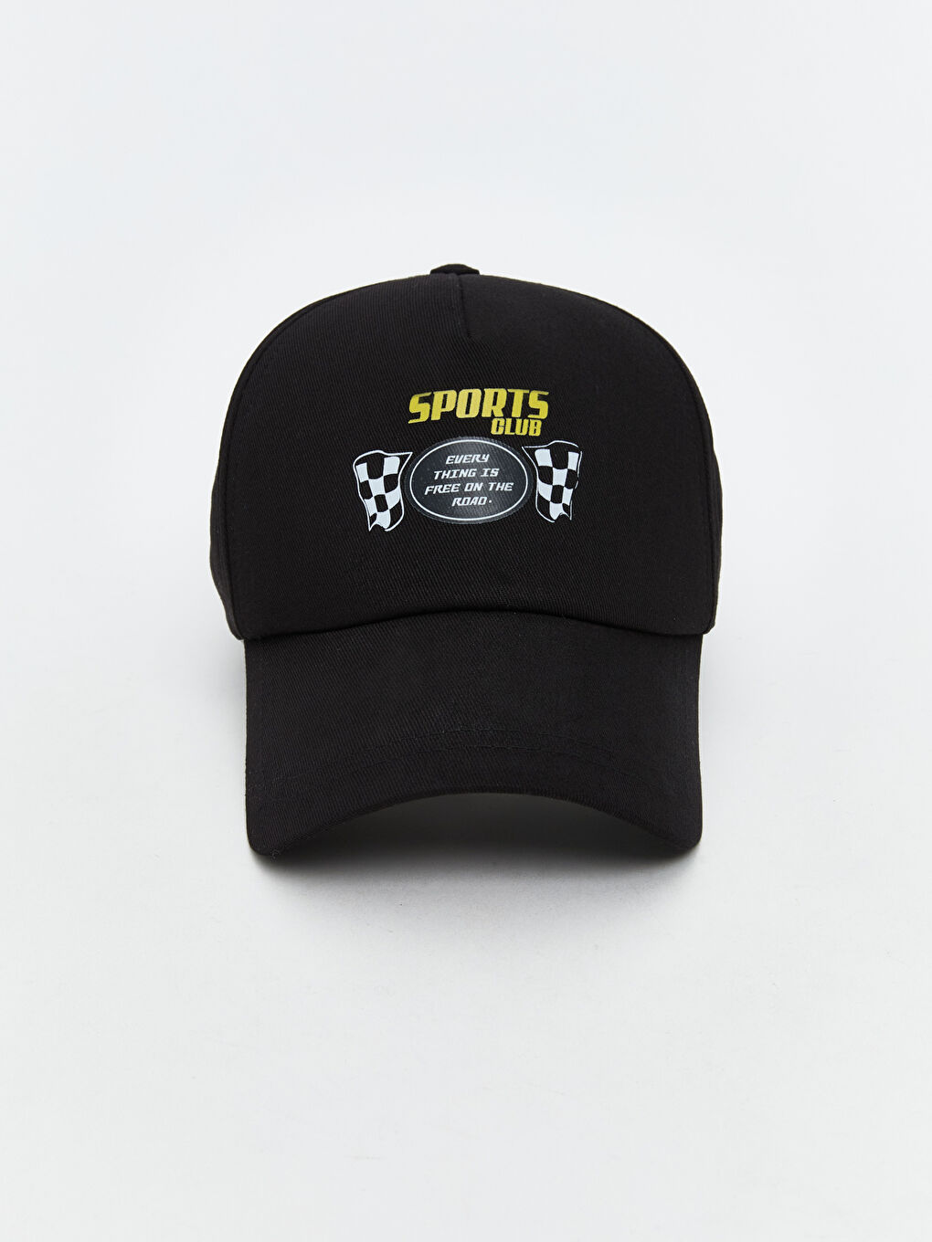 Siyah Baskılı Erkek Kep Şapka-1