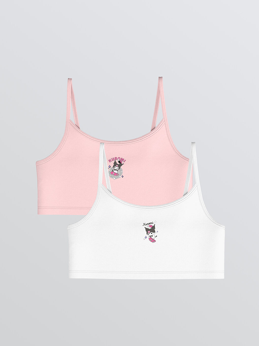 Pembe Kuromi Baskılı Kız Çocuk Büstiyer 2'li