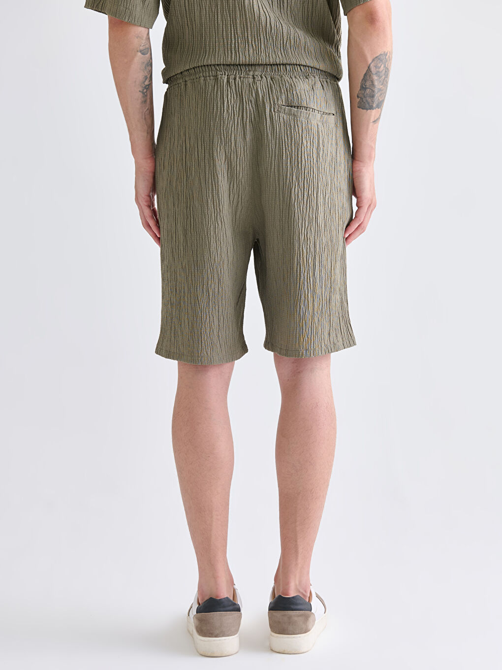 Haki Rahat Kalıp Erkek Şort-3