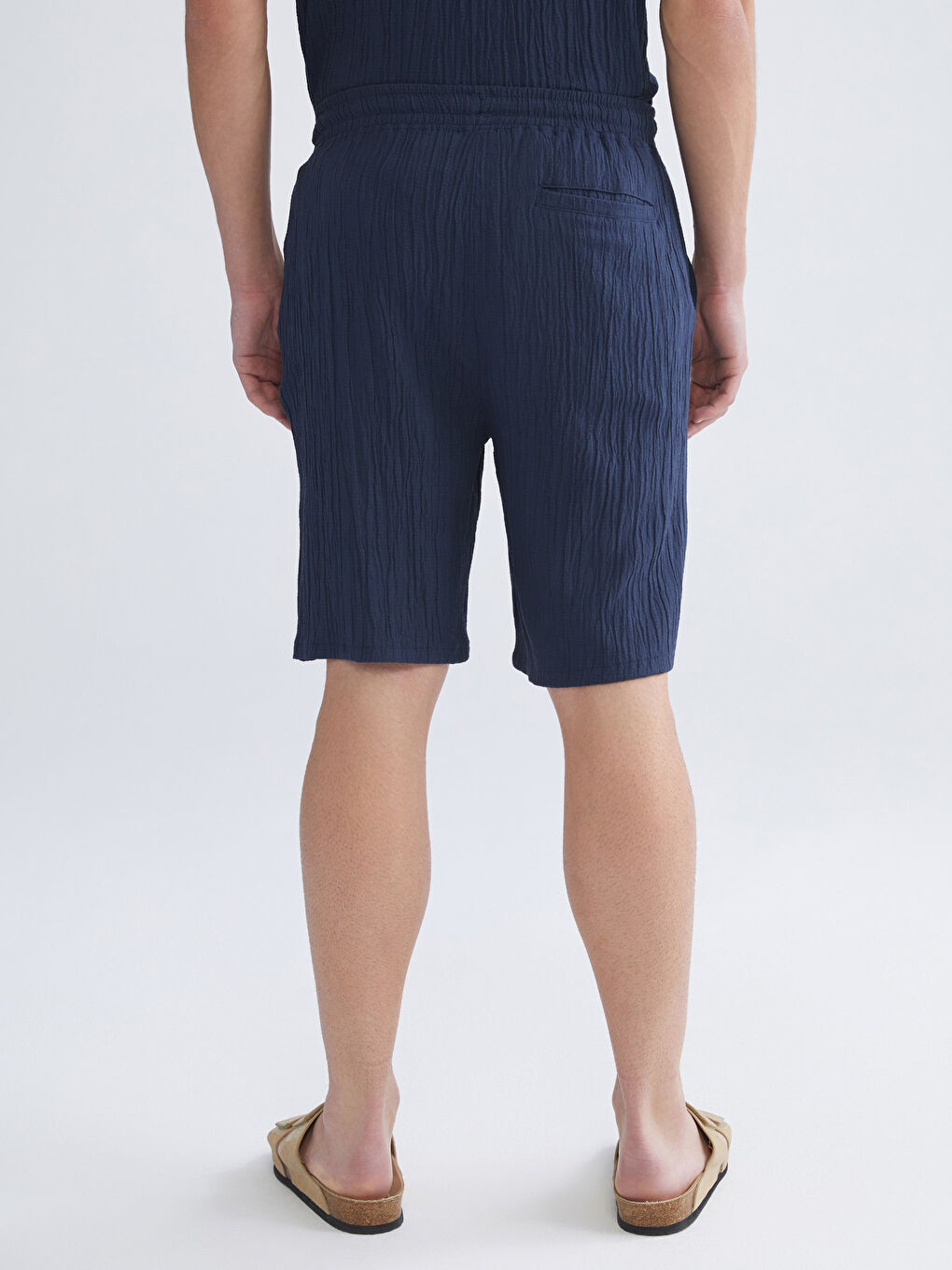 Lacivert Rahat Kalıp Erkek Şort-3