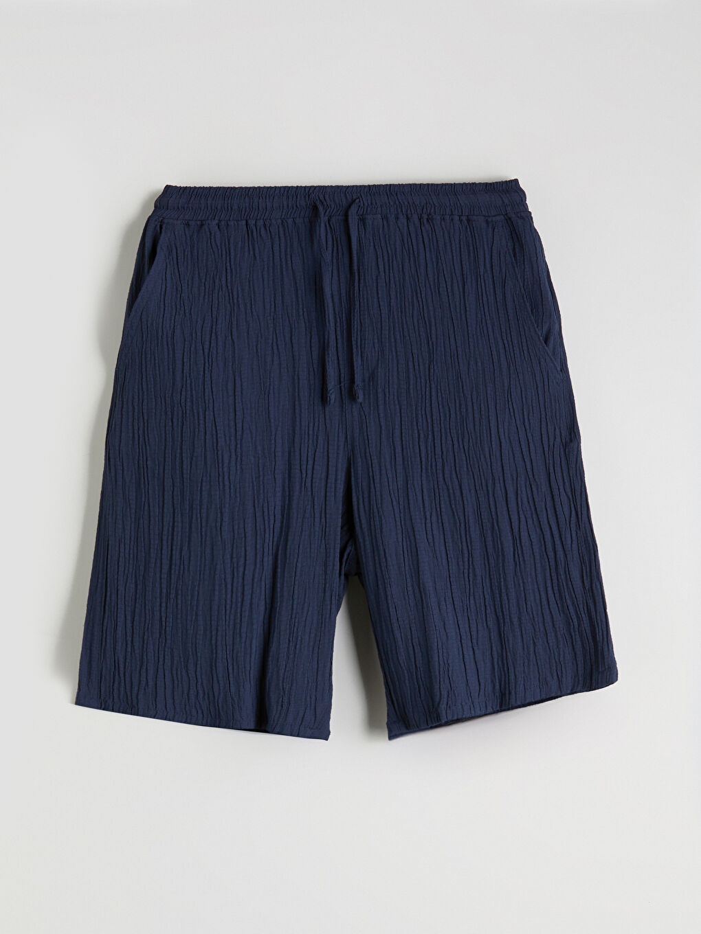 Lacivert Rahat Kalıp Erkek Şort-4