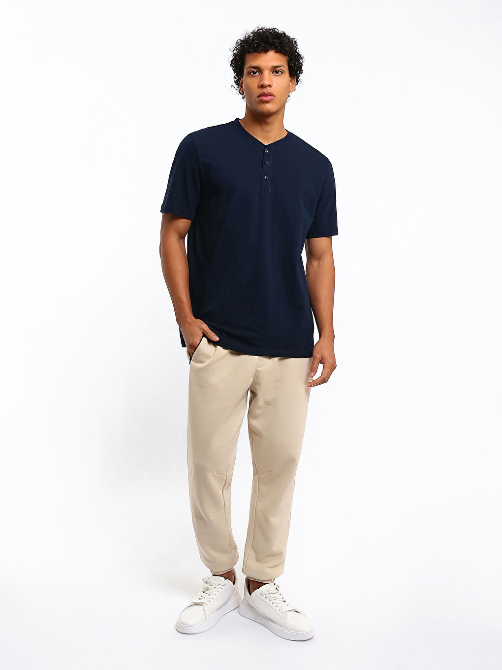 Haut de pyjama à manches courtes col rond pour hommes-1