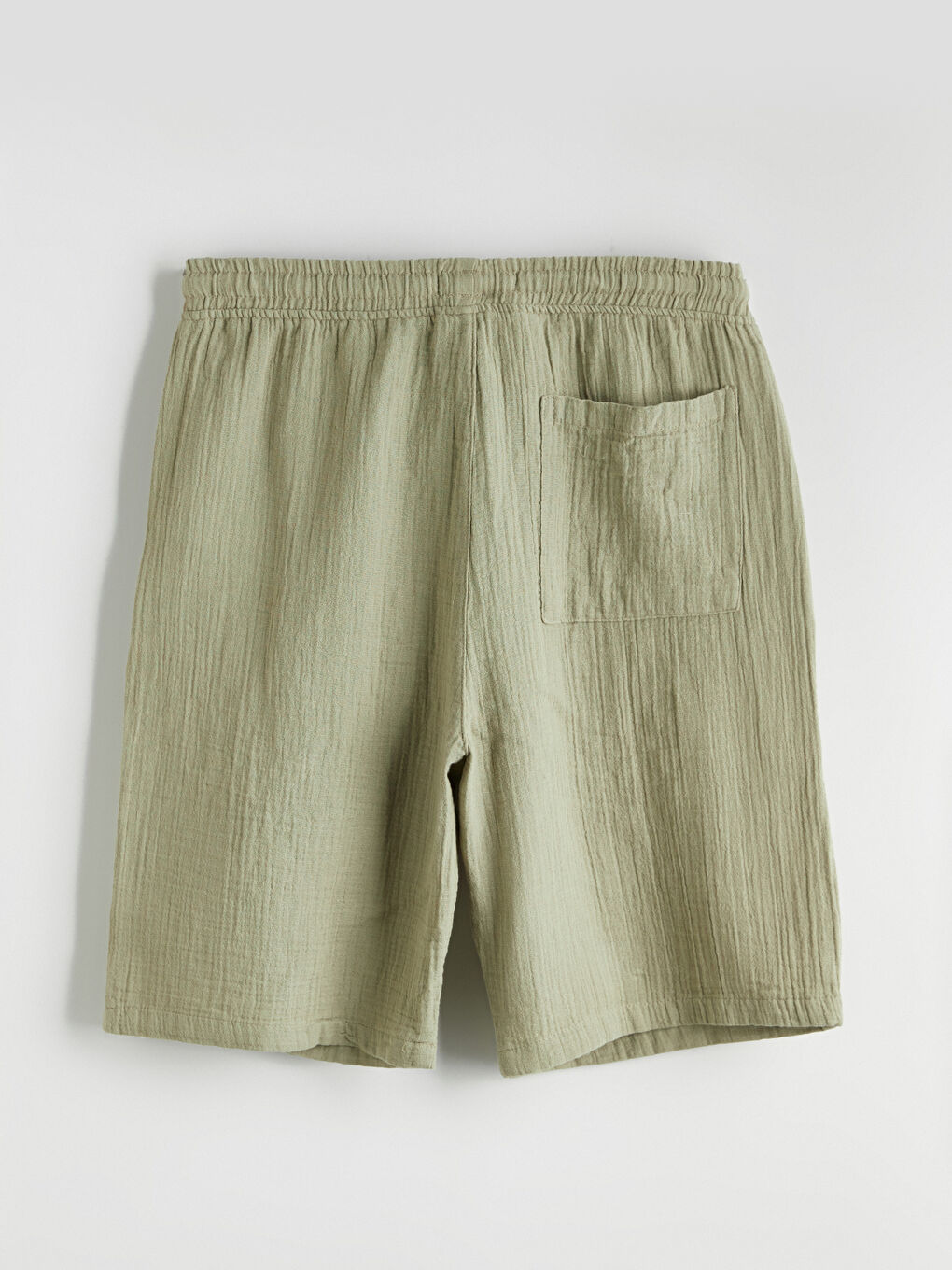 Haki Rahat Kalıp Müslin Erkek Şort-5