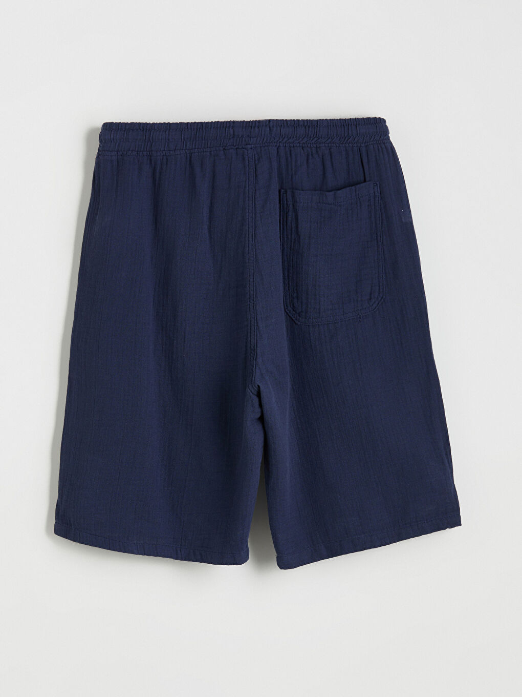 Lacivert Rahat Kalıp Müslin Erkek Şort-5