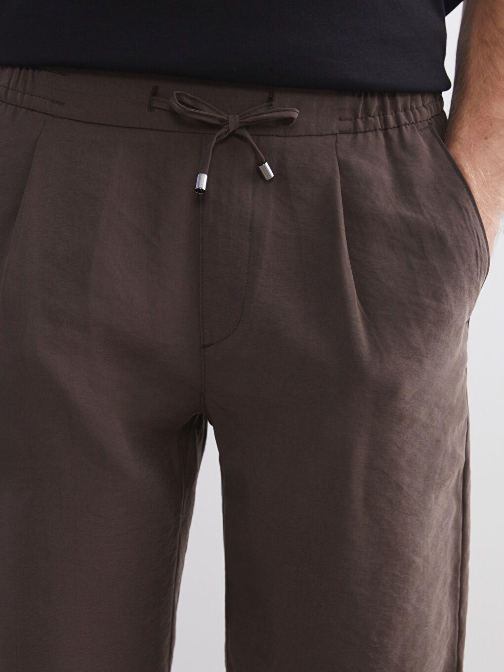 Kahverengi Standart Kalıp Erkek Şort-2