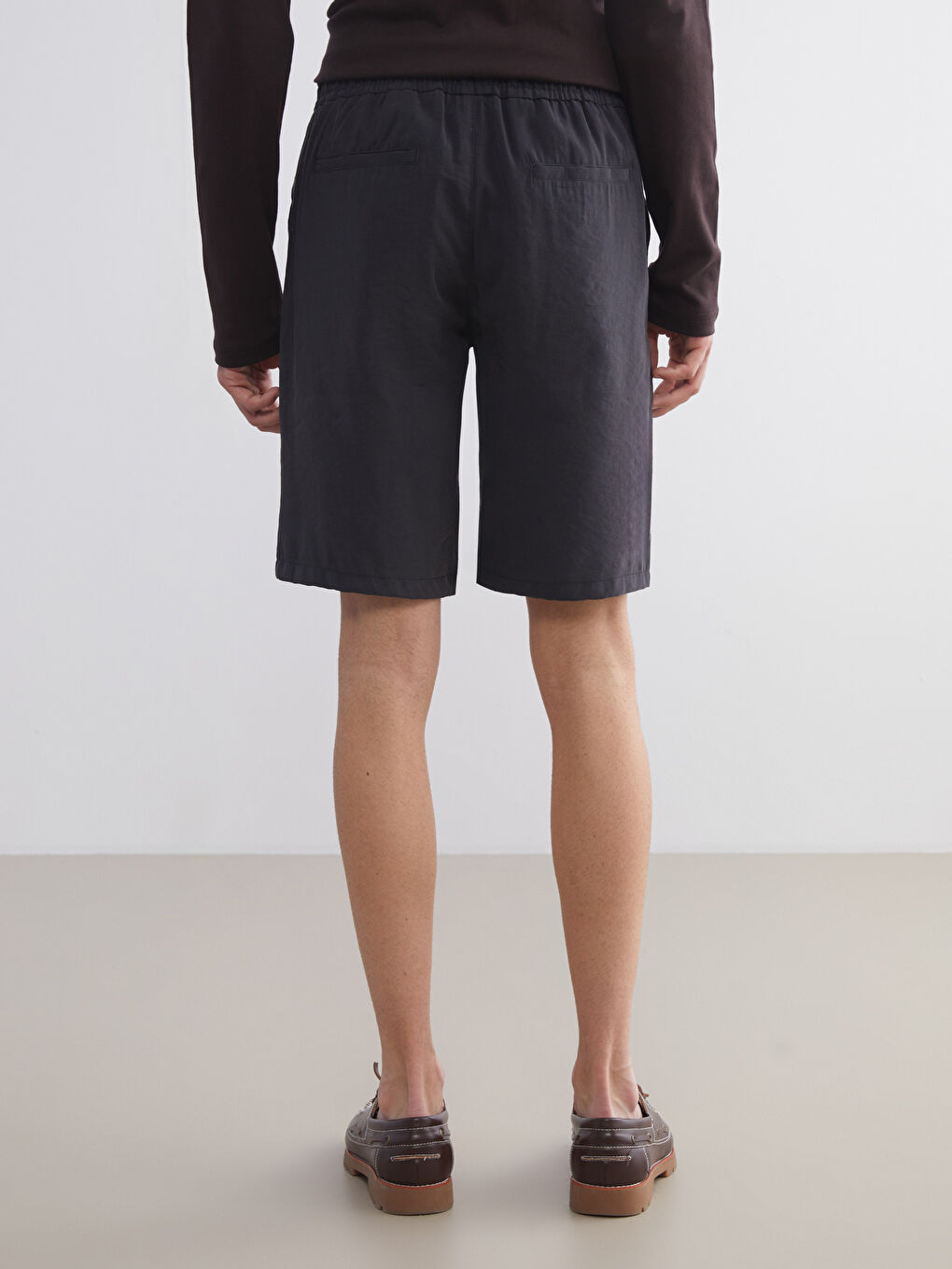 Antrasit Standart Kalıp Erkek Şort-3