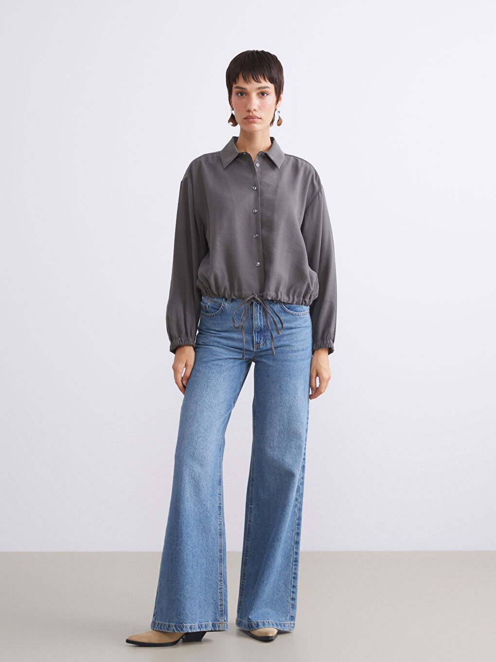 Modal Blend Oversize Women's Shirt-1
