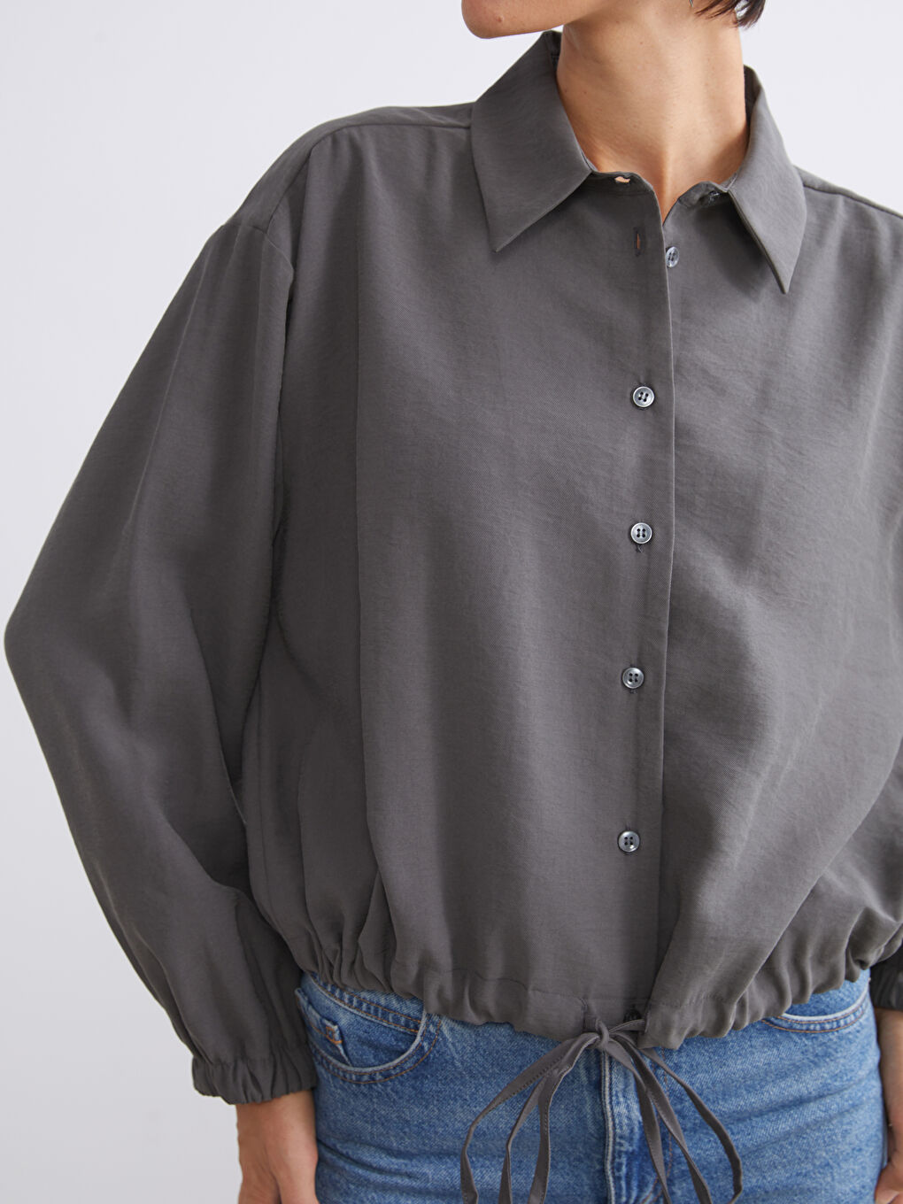 Modal Blend Oversize Women's Shirt-2
