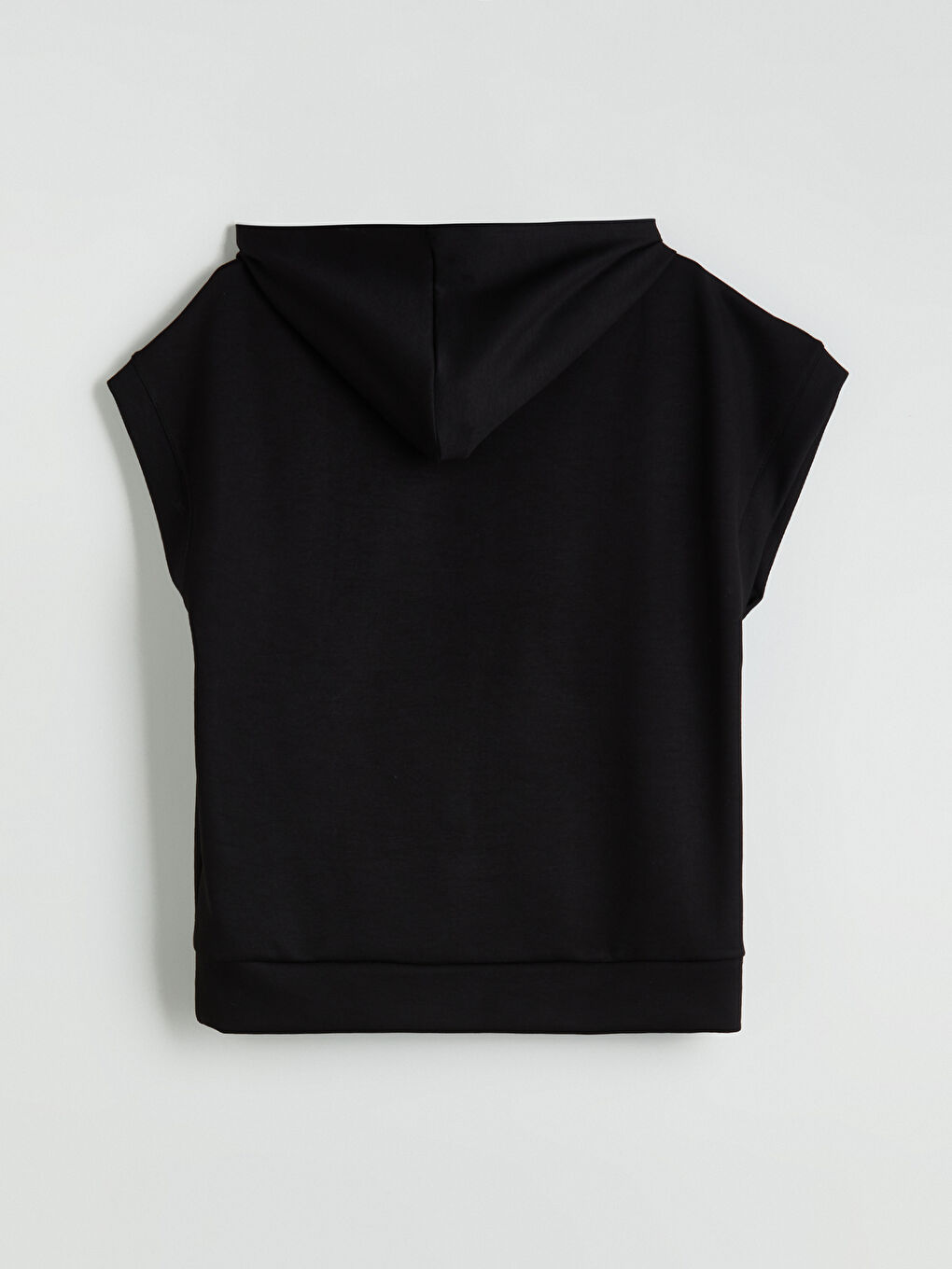 Siyah Fermuarlı Yaka Soft Touch Kadın Hoodie-6