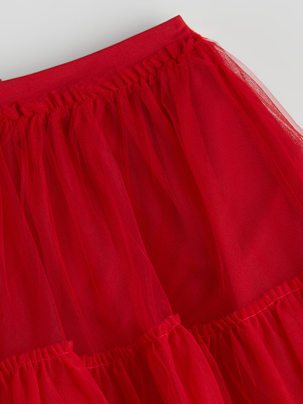 Kırmızı Beli Lastikli Kız Çocuk Tütü Etek-2