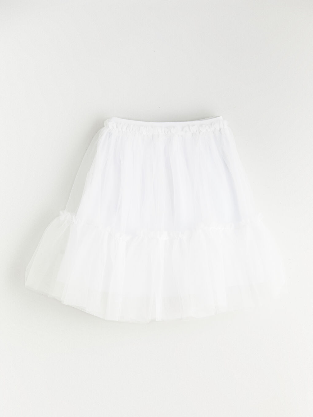 Beyaz Beli Lastikli Kız Çocuk Tütü Etek-2