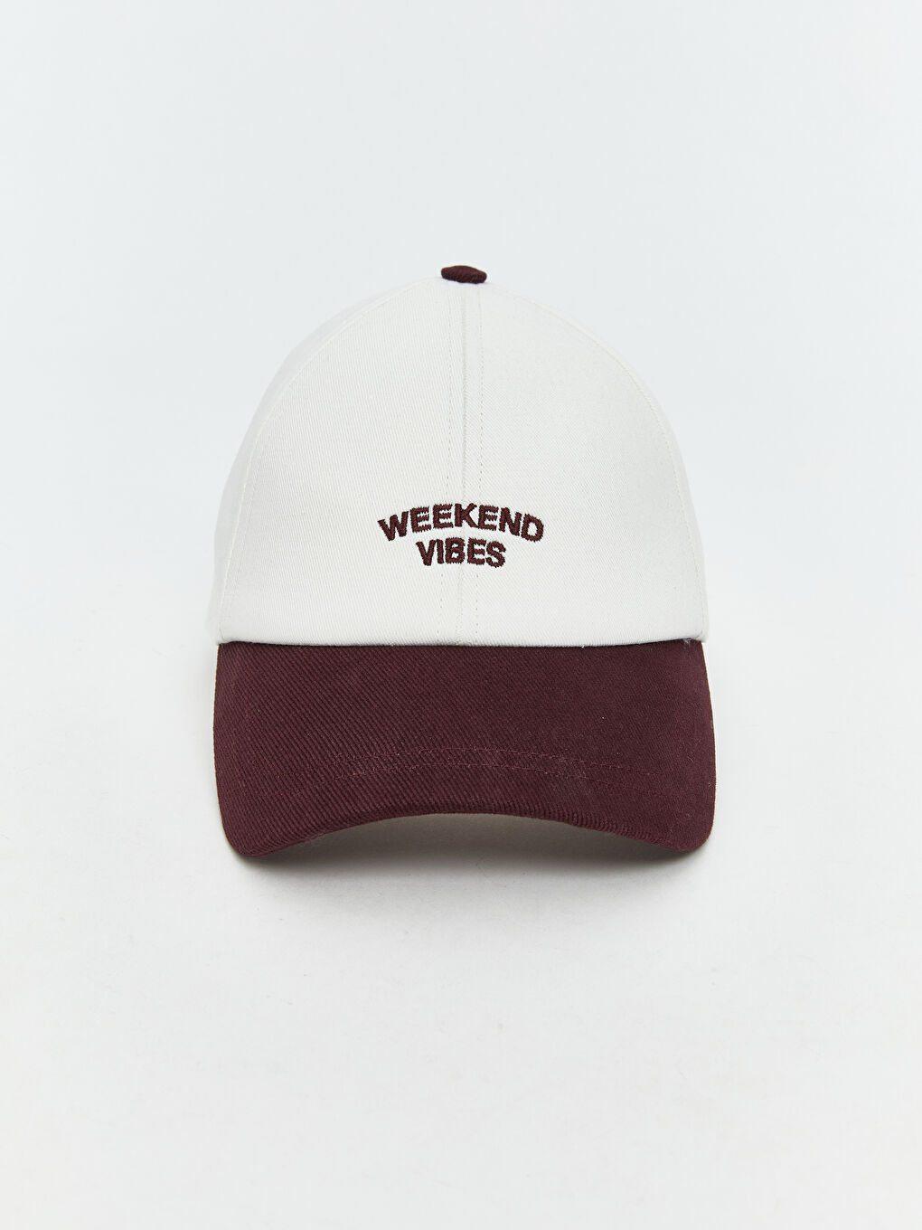 Ekru Yazı Nakışlı Kadın Bucket Şapka