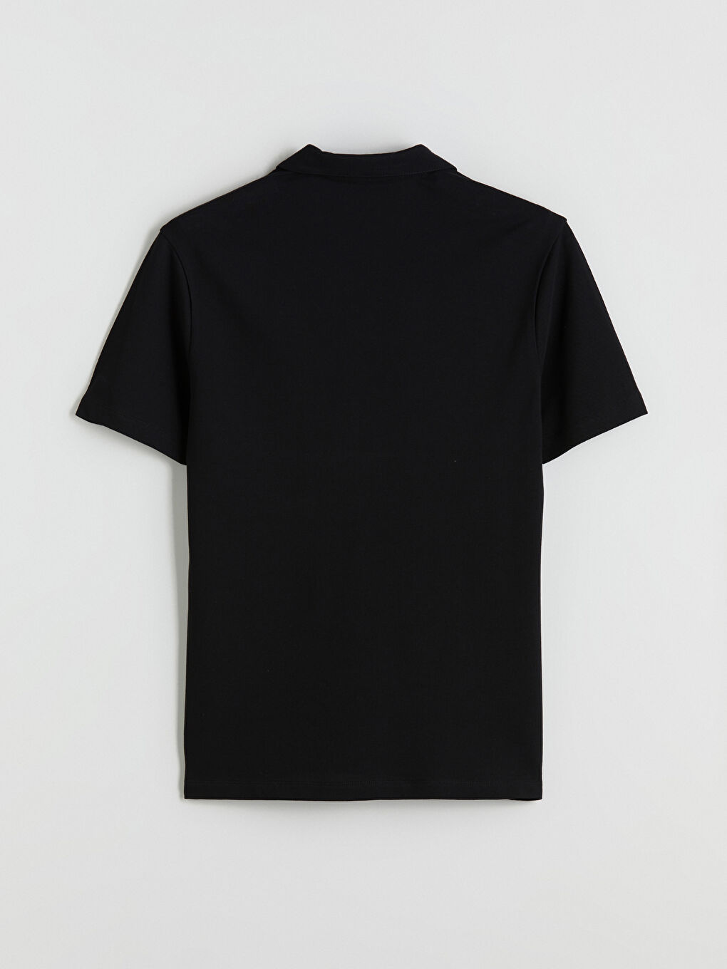 Siyah Polo Yaka Pike Erkek Tişört-5