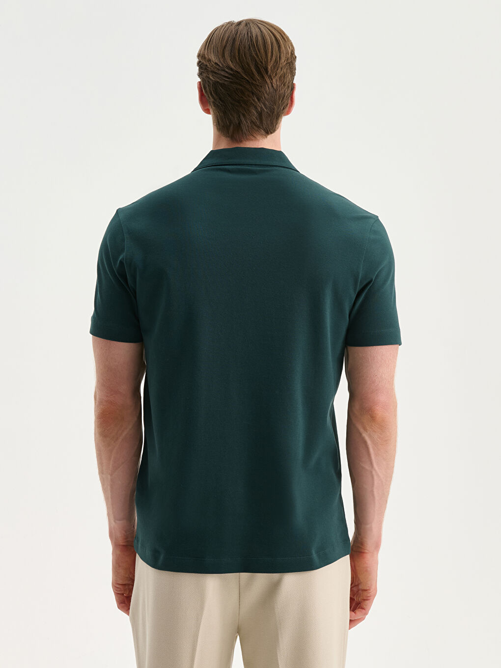 Petrol Polo Yaka Pike Erkek Tişört-3