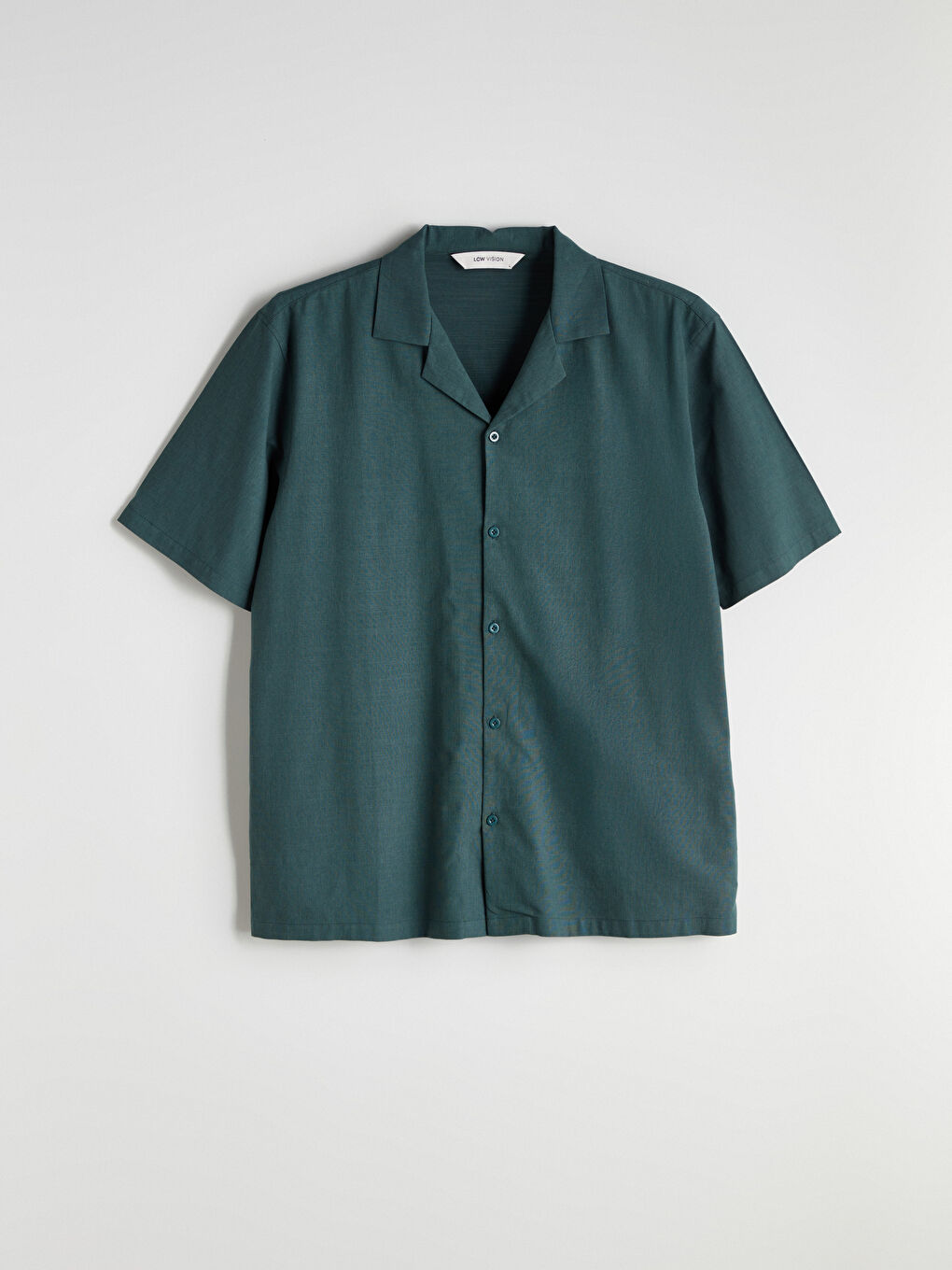 Petrol Regular Fit Resort Yaka Kısa Kollu Erkek Gömlek-4