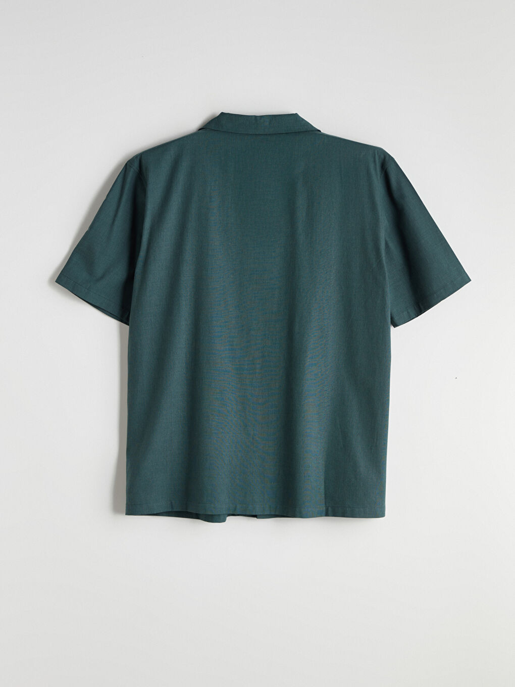 Petrol Regular Fit Resort Yaka Kısa Kollu Erkek Gömlek-5